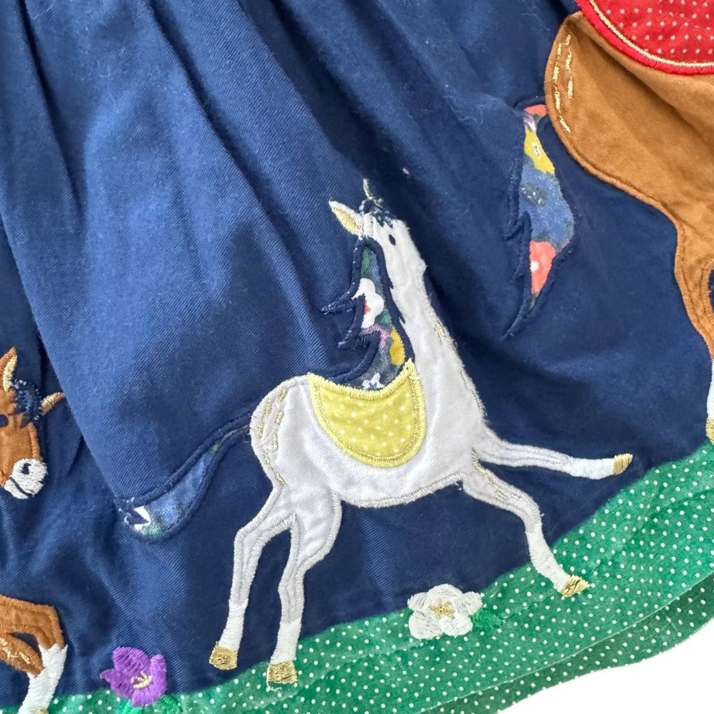Mini Boden Navy Horse Applique Skirt size 4/5 - Picture 6 of 10